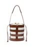 Main View - Click To Enlarge - TRADEMARK - 'Hesse' caged leather canvas pouch bucket bag