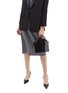 Figure View - Click To Enlarge - TRADEMARK - 'Dorthea' suede panel croc embossed leather top handle bag