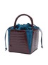 Main View - Click To Enlarge - TRADEMARK - 'Dorthea' suede panel croc embossed leather top handle bag