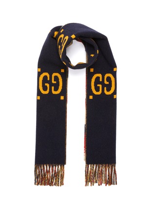 Main View - Click To Enlarge - GUCCI - GG logo intarsia wool scarf