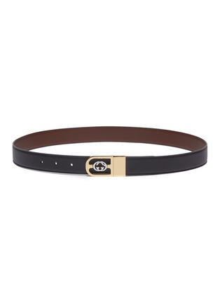 Main View - Click To Enlarge - GUCCI - Reversible GG logo buckle leather belt