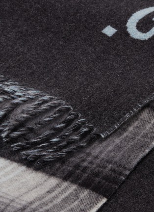 Detail View - Click To Enlarge - GUCCI - GG logo intarsia wool scarf