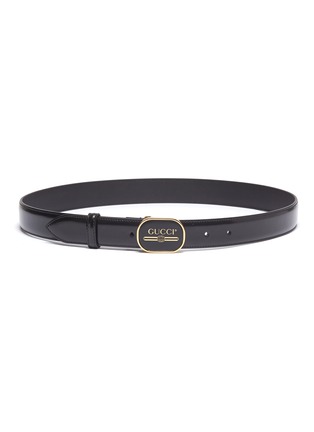 Main View - Click To Enlarge - GUCCI - Logo buckle leather belt