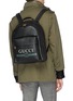 Figure View - Click To Enlarge - GUCCI - Logo print leather backpack