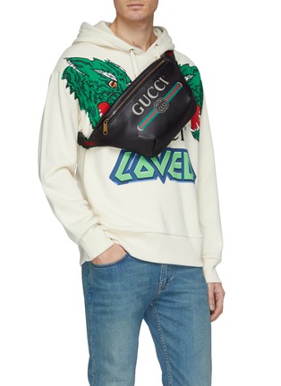 Figure View - Click To Enlarge - GUCCI - Logo print leather bum bag