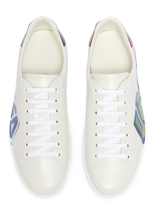 Detail View - Click To Enlarge - GUCCI - New Ace' slogan print leather sneakers