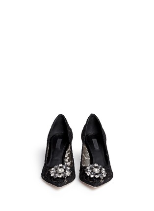 Front View - Click To Enlarge - - - 'Bellucci' jewel brooch lace pumps