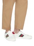 Figure View - Click To Enlarge - GUCCI - 'Ace' bee embroidered Web stripe leather sneakers
