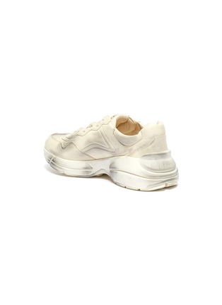  - GUCCI - 'Rhyton' logo mouth print leather sneakers