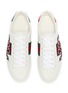 Detail View - Click To Enlarge - GUCCI - 'Ace' snake embroidered Web stripe leather sneakers