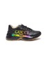 Main View - Click To Enlarge - GUCCI - 'Rhyton' iridescent logo print chunky leather sneakers