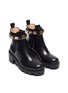 Detail View - Click To Enlarge - GUCCI - 'Trip' jewelled GG logo ankle strap leather Chelsea boots