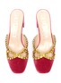 Detail View - Click To Enlarge - GUCCI - 'Zephyra' glass crystal cutout bow velvet mules