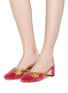 Figure View - Click To Enlarge - GUCCI - 'Zephyra' glass crystal cutout bow velvet mules