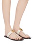 Figure View - Click To Enlarge - GUCCI - 'Flat Marmont' GG logo leather thong sandals