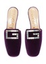 Detail View - Click To Enlarge - GUCCI - 'Madelyn' glass monogram velvet mules