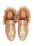 Detail View - Click To Enlarge - GUCCI - 'Princetown' lamb fur leather slide loafers