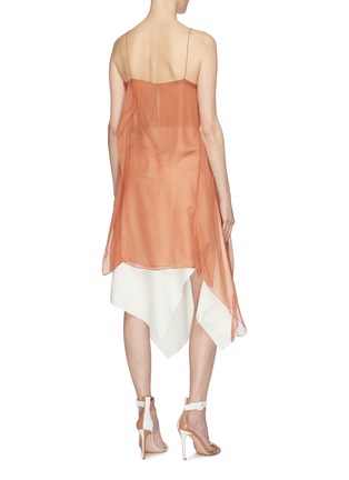 Back View - Click To Enlarge - POIRET - Drape panel silk chiffon slip dress