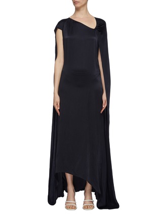 Main View - Click To Enlarge - POIRET - 'Isabella' cape back asymmetric silk cocoon dress