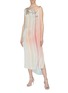 Figure View - Click To Enlarge - POIRET - 'Isabella' asymmetric twist sleeve variegated stripe silk dress