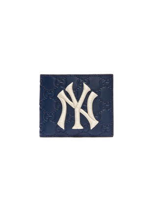 Main View - Click To Enlarge - GUCCI - x Major League Baseball NY Yankees™ embroidered leather bifold wallet