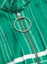 Detail View - Click To Enlarge - CÉDRIC CHARLIER - Ring half-zip pleated graphic stripe print dress