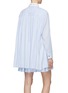 Back View - Click To Enlarge - CÉDRIC CHARLIER - Stripe hem ring half-zip pleated dress