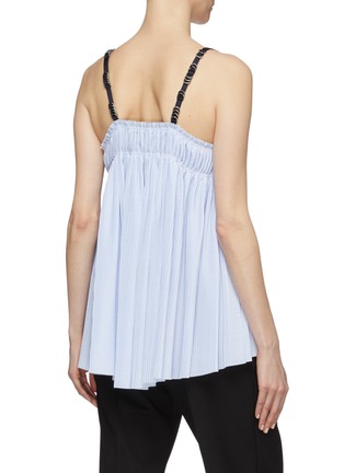 Back View - Click To Enlarge - CÉDRIC CHARLIER - Colourblock D-ring strap smocked camisole top