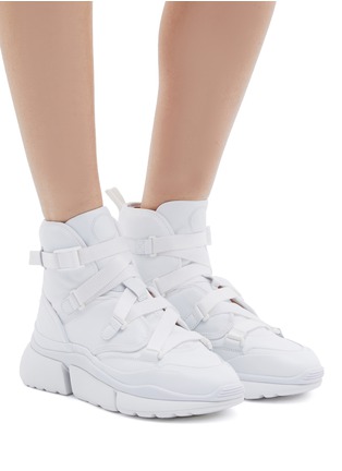 Figure View - Click To Enlarge - CHLOÉ - 'Sonnie' chunky outsole high top sneakers