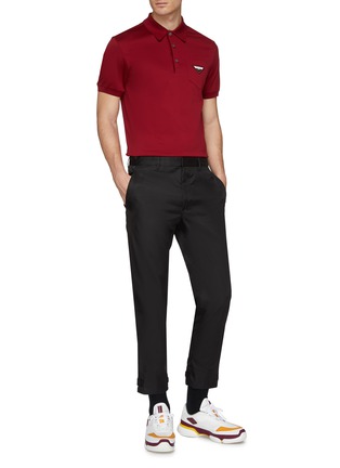 Figure View - Click To Enlarge - PRADA - Logo patch polo shirt