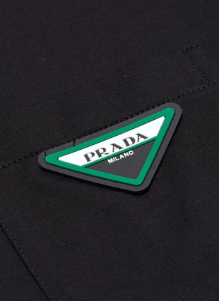  - PRADA - Logo patch polo shirt