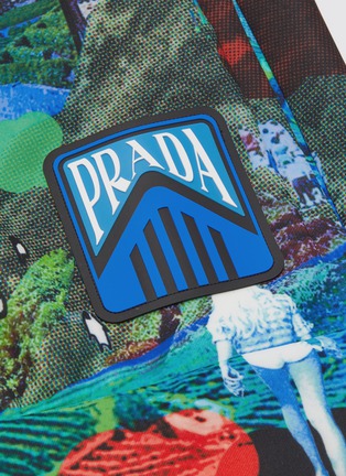  - PRADA - Panorama print logo patch high neck zip jacket