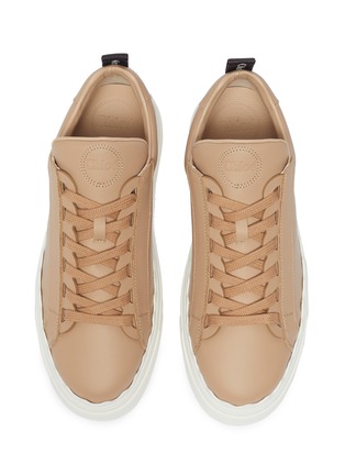 Detail View - Click To Enlarge - CHLOÉ - 'Lauren' scalloped midsole leather sneakers