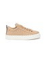 Main View - Click To Enlarge - CHLOÉ - 'Lauren' scalloped midsole leather sneakers