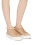 Figure View - Click To Enlarge - CHLOÉ - 'Lauren' scalloped midsole leather sneakers