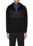 Main View - Click To Enlarge - PRADA - Logo plate nylon panel zip hoodie