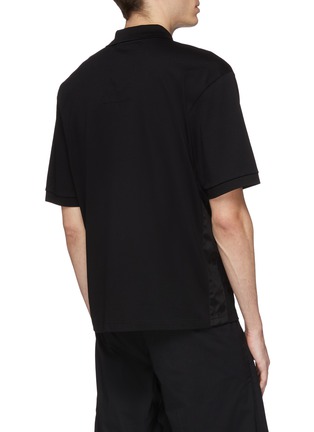 Back View - Click To Enlarge - PRADA - Logo plate chest pocket polo shirt