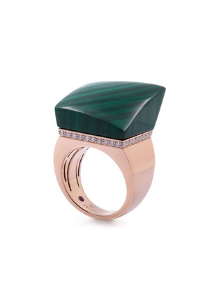Main View - Click To Enlarge - ROBERTO COIN - 'Sauvage Privé' diamond malachite 18k rose gold ring