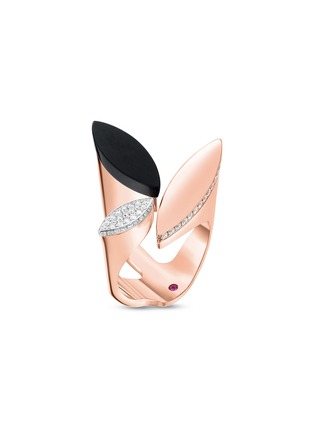 Main View - Click To Enlarge - ROBERTO COIN - 'Petals' diamond jade 18k rose gold ring