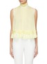 Main View - Click To Enlarge - MIU MIU - Ruffle trim ruched sleeveless babydoll top