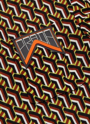 Detail View - Click To Enlarge - PRADA - Logo patch geometric print turtleneck dress