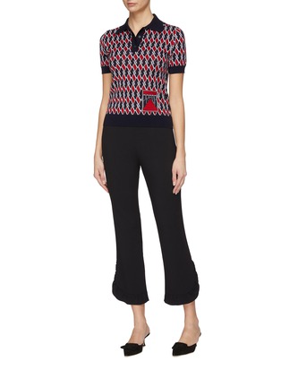 Figure View - Click To Enlarge - PRADA - Ruffle cuff cropped pants