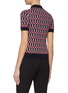 Back View - Click To Enlarge - PRADA - Logo appliqué geometric print virgin wool polo shirt