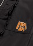  - PRADA - Logo appliqué hooded ruffle trim silk windbreaker jacket