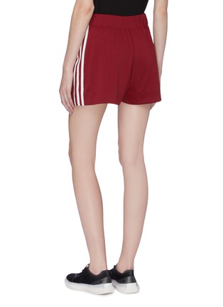 Back View - Click To Enlarge - Y-3 - 3-Stripes outseam pleated track shorts