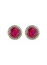 Main View - Click To Enlarge - AISHWARYA - Diamond ruby silver gold alloy stud earrings