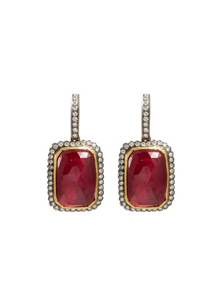 Main View - Click To Enlarge - AISHWARYA - Diamond ruby silver gold alloy drop earrings