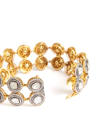 Detail View - Click To Enlarge - AISHWARYA - Diamond silver gold alloy link bracelet
