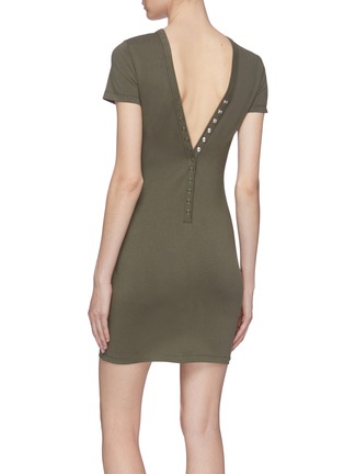Back View - Click To Enlarge - T BY ALEXANDER WANG - Snap button V-back T-shirt dress