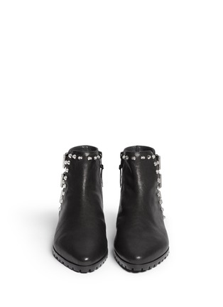 Figure View - Click To Enlarge - STUART WEITZMAN - 'Kicky' buckled stud leather boots